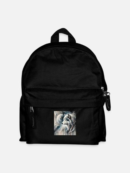Abstract Wolf - Kids' Backpack - black