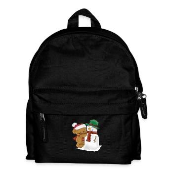 Ours décore bonhomme de neige - Sac à dos Enfant - noir - Devant