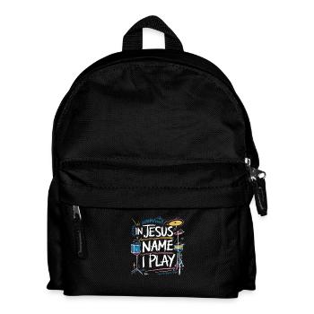 Trommeln für Jesus - Kinder Rucksack - Schwarz - Vorne