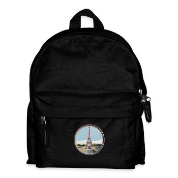 Eiffelturm - Kinder Rucksack - Schwarz - Vorne
