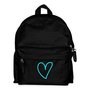 Herz türkis Geschenkidee cyan blau grün blaugrün - Kinder Rucksack - Schwarz - Vorne