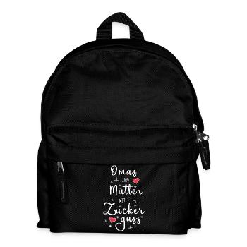 Omas sind Mütter mit Zuckerguss - Oma Geschenk - Kinder Rucksack - Schwarz - Vorne