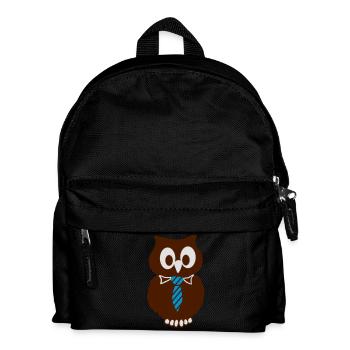 Chouette avec cravate - 3 couleurs - Sac à dos Enfant - noir - Devant