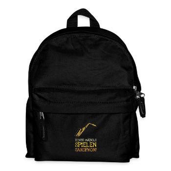 Saxophonistin Saxophon Spielerin - Kinder Rucksack - Schwarz - Vorne