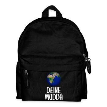 Weltkugel Schriftkunst Motiv - Kinder Rucksack - Schwarz - Vorne