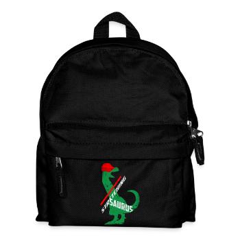Stretching Dino - Kinder Rucksack - Schwarz - Vorne