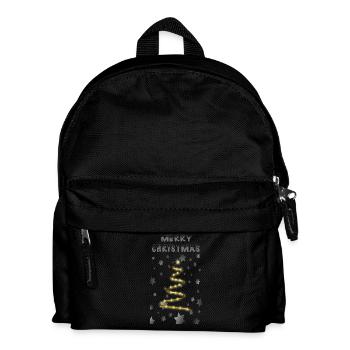 Goldener Weihnachtsbaum - Kinder Rucksack - Schwarz - Vorne