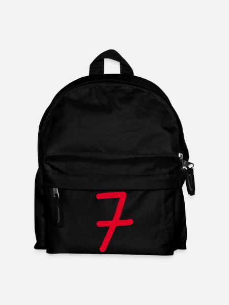 7 Nummer sieben Zahl rot Geburtstag - Kinder Rucksack - Schwarz