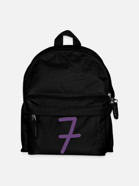 7 Nummer sieben Zahl violett Geburtstag - Kinder Rucksack - Schwarz