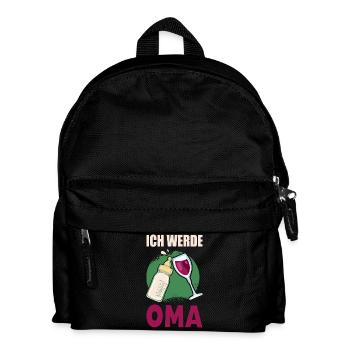 ICH WERDE OMA Geschenke zur Geburt des Enkelkindes - Kinder Rucksack - Schwarz - Vorne
