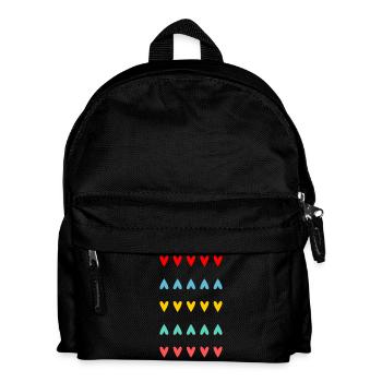 HERZ. HERZ. HEILIGER VALENTINSTAG. LIEBE. LIEBE. HERZ - Kinder Rucksack - Schwarz - Vorne