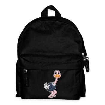 Animaux de zoo à motif d’autruche - Sac à dos Enfant - noir - Devant