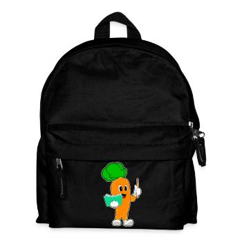 Karotte Lehrer Buch Schule - Kinder Rucksack - Schwarz - Vorne