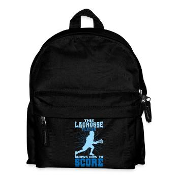 Junge der Lacrosse spielt - Kinder Rucksack - Schwarz - Vorne