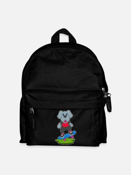 Hund Skater Skateboard - Kinder Rucksack - Schwarz