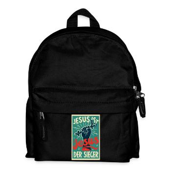 Jesus ist der Sieger  - Kinder Rucksack - Schwarz - Vorne