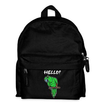 Bird Saying, Parrot, Animal Lover, Pet, Zoo - Kids' Backpack - black - Front