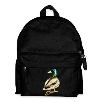 Ente gelb - Kinder Rucksack - Schwarz - Vorne