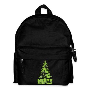 Weihnachten Tanne Weihnachtsbaum Schnee Flocke - Kinder Rucksack - Schwarz - Vorne