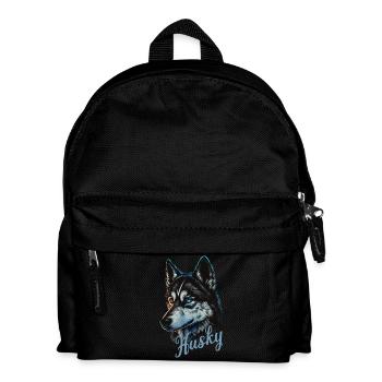 Husky Vintage Schlittenhunde Sibirischer Husky - Kinder Rucksack - Schwarz - Vorne