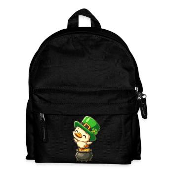 Sweet St. Patrick's Day Duck Top Hat Clover Gold - Kids' Backpack - black - Front