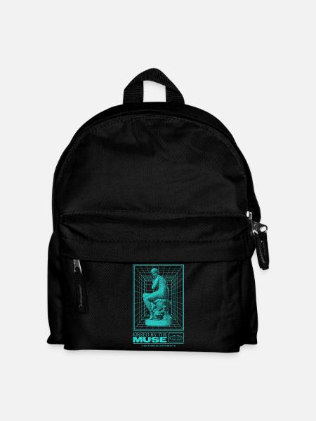 Neon-Statue im Cyberraum - Kinder Rucksack - Schwarz