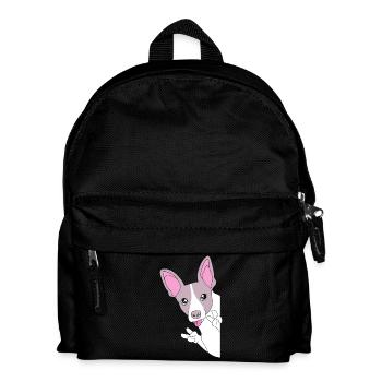 Rat Terrier - Kinder Rucksack - Schwarz - Vorne