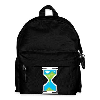 Symbole du sablier de pixels - Paysage de la Terre - Sac à dos Enfant - noir - Devant