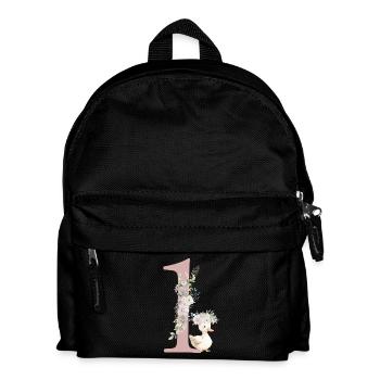Numéro 1, floral, personnalisable - Sac à dos Enfant - noir - Devant