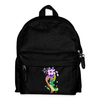 Ein Mädchen mit Blumen Schwebendes Mädchen - Kinder Rucksack - Schwarz - Vorne