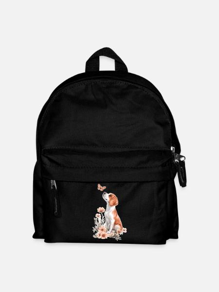 Beagle und Schmetterling - Kinder Rucksack - Schwarz