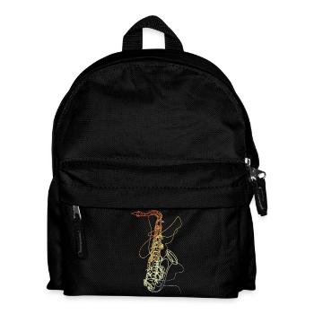 Saxophone Line Art Vintage - Sac à dos Enfant - noir - Devant