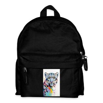 Schneeleopard | Leopard | Raubtier - Kinder Rucksack - Schwarz - Vorne