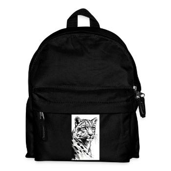 Léopard des neiges | Léopard | Prédateur - Sac à dos Enfant - noir - Devant