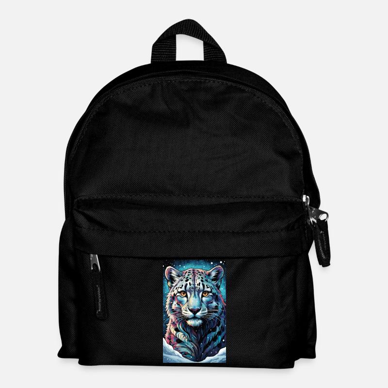 Schneeleopard | Leopard | Raubtier - Kinder Rucksack - Schwarz