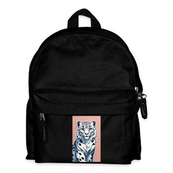 Schneeleopard | Leopard | Raubtier - Kinder Rucksack - Schwarz - Vorne