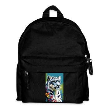 Schneeleopard | Leopard | Raubtier - Kinder Rucksack - Schwarz - Vorne