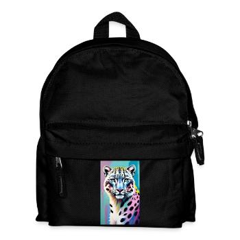 Schneeleopard | Leopard | Raubtier - Kinder Rucksack - Schwarz - Vorne
