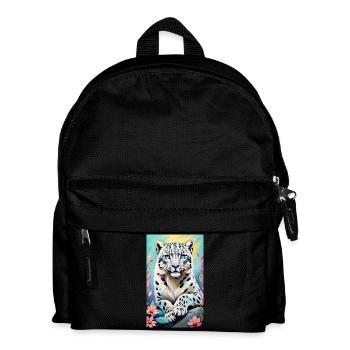 Schneeleopard | Leopard | Raubtier - Kinder Rucksack - Schwarz - Vorne