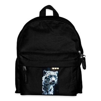 Schneeleopard | Leopard | Raubtier - Kinder Rucksack - Schwarz - Vorne