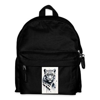 Schneeleopard | Leopard | Raubtier - Kinder Rucksack - Schwarz - Vorne