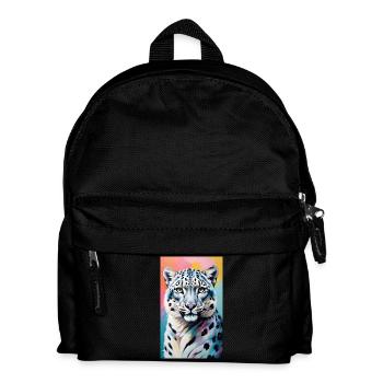 Schneeleopard | Leopard | Raubtier - Kinder Rucksack - Schwarz - Vorne