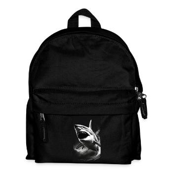 Hai | Weißer Hai | Meerestier | Fisch - Kinder Rucksack - Schwarz - Vorne