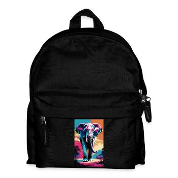 Elefant | Wildtier | Afrika | Kindermotive - Kinder Rucksack - Schwarz - Vorne