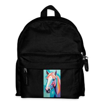 Cheval | Équitation | Animaux | Monture | Coloré - Sac à dos Enfant - noir - Devant