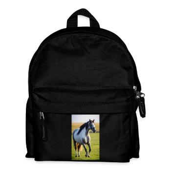 Cheval | Équitation | Animaux | Monture | Coloré - Sac à dos Enfant - noir - Devant
