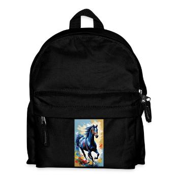Cheval | Équitation | Animaux | Monture | Coloré - Sac à dos Enfant - noir - Devant