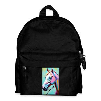 Cheval | Équitation | Animaux | Monture | Coloré - Sac à dos Enfant - noir - Devant
