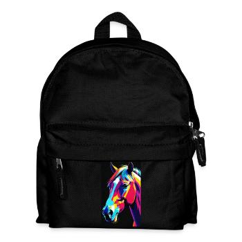 Cheval | Équitation | Animaux | Monture | Coloré - Sac à dos Enfant - noir - Devant