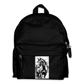 Cheval | Équitation | Animaux | Monture | Coloré - Sac à dos Enfant - noir - Devant